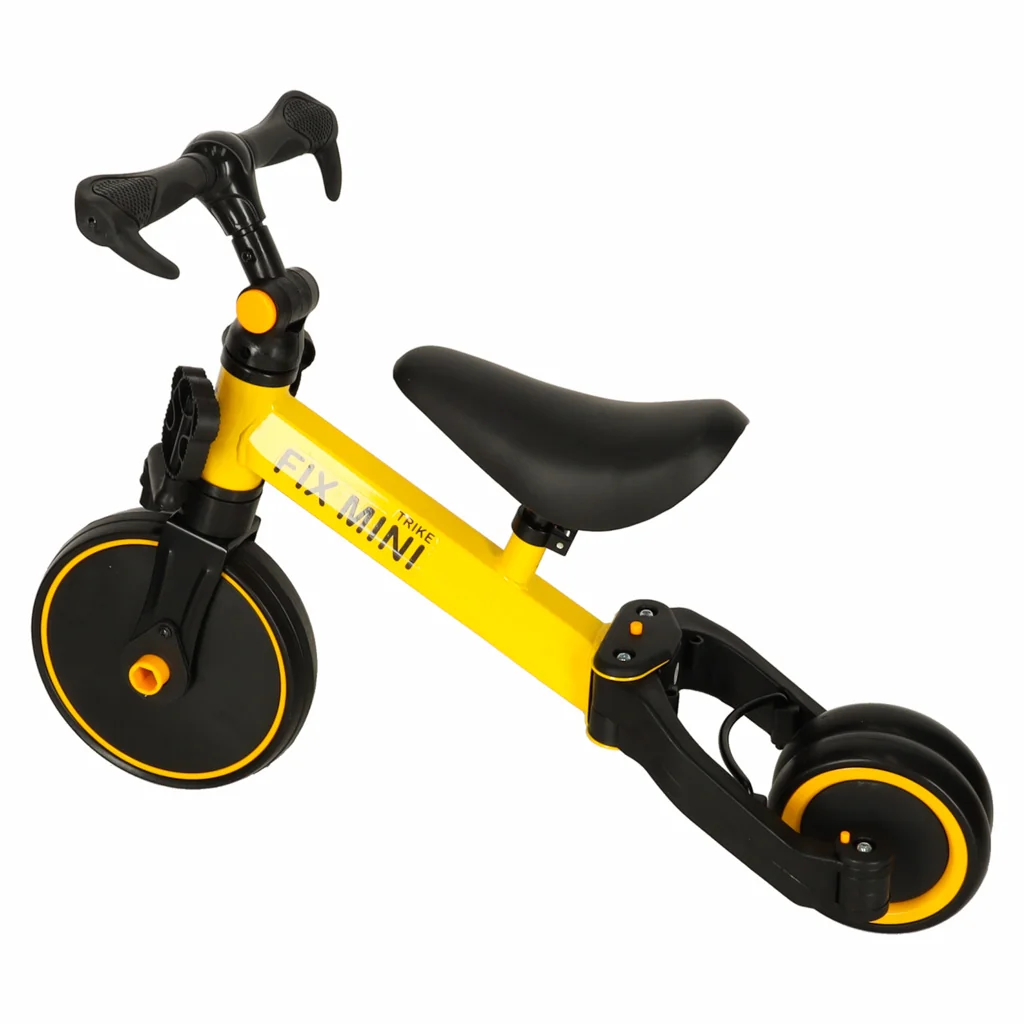 Detský bicykel 3v1 Trike Fix Mini s pedálmi – žltá