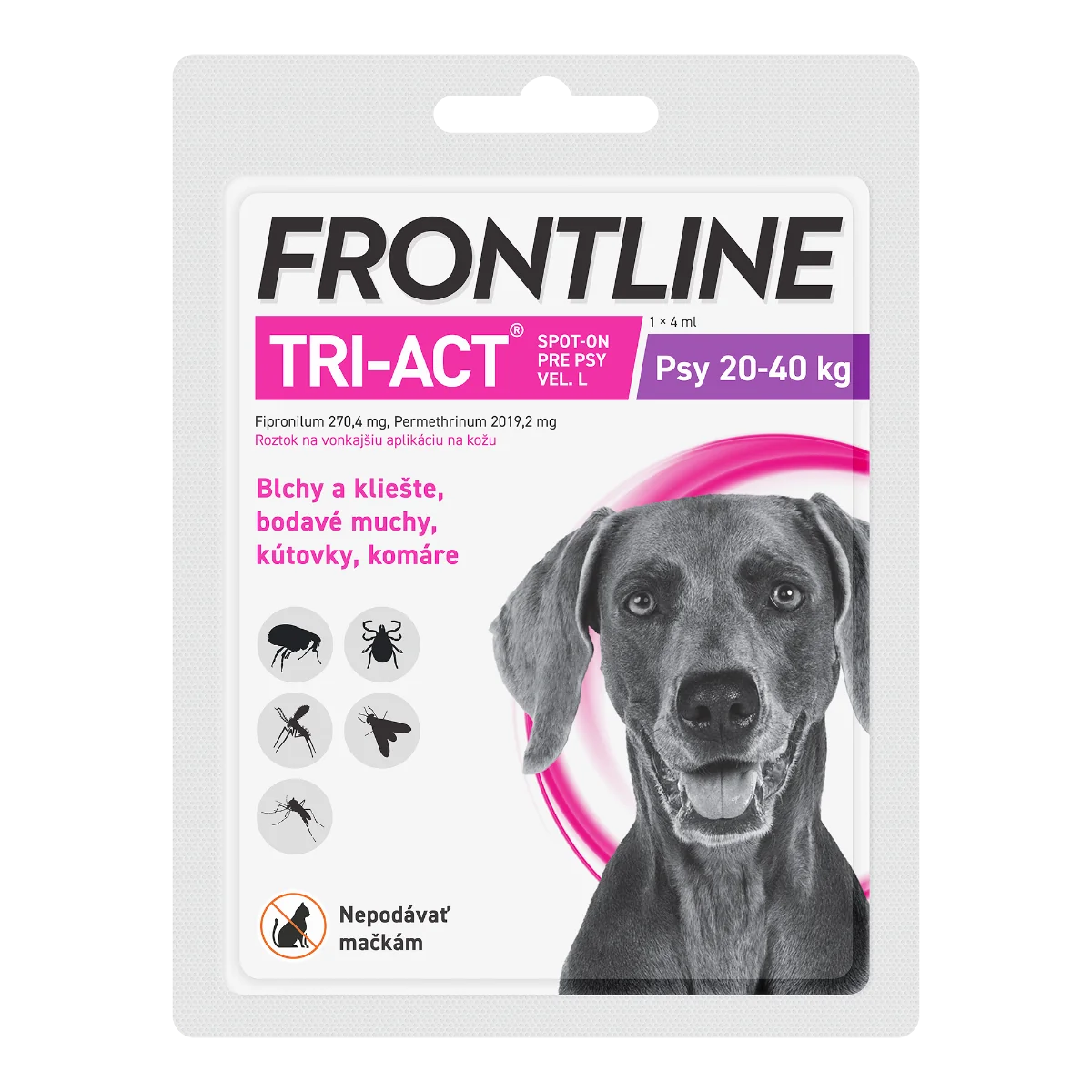FRONTLINE TRI-ACT Spot-on 1x4,0 ml, roztok pre psy,  L (20-40 kg)