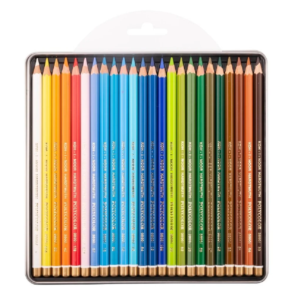 Umelecké pastelky krajina POLYCOLOR v plechu 24 ks Súprava 24 farieb