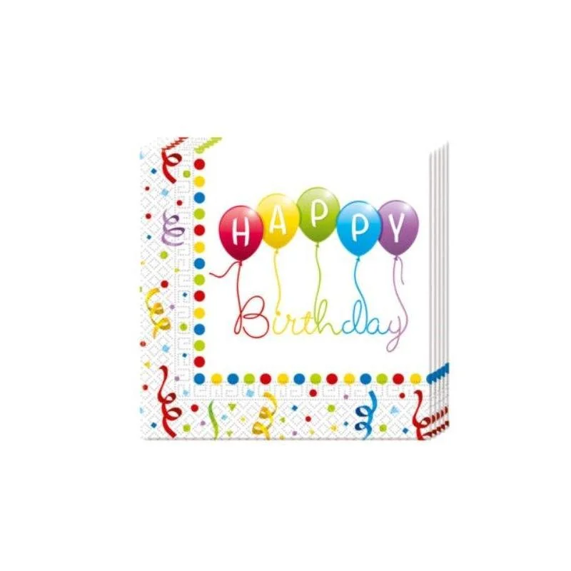 Servítky Happy Birthday 33x33cm 20ks