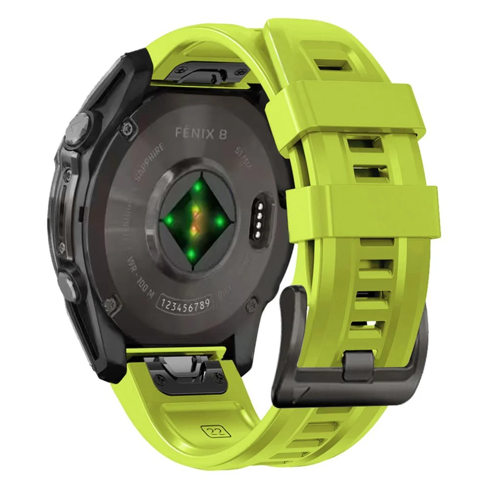 Tech-Protect Silicone remienok na Garmin Fenix 5 / 6 / 6 Pro / 7 / 8 47mm / E / 8 47mm, lime 7mm / E / 8 47mm, lime