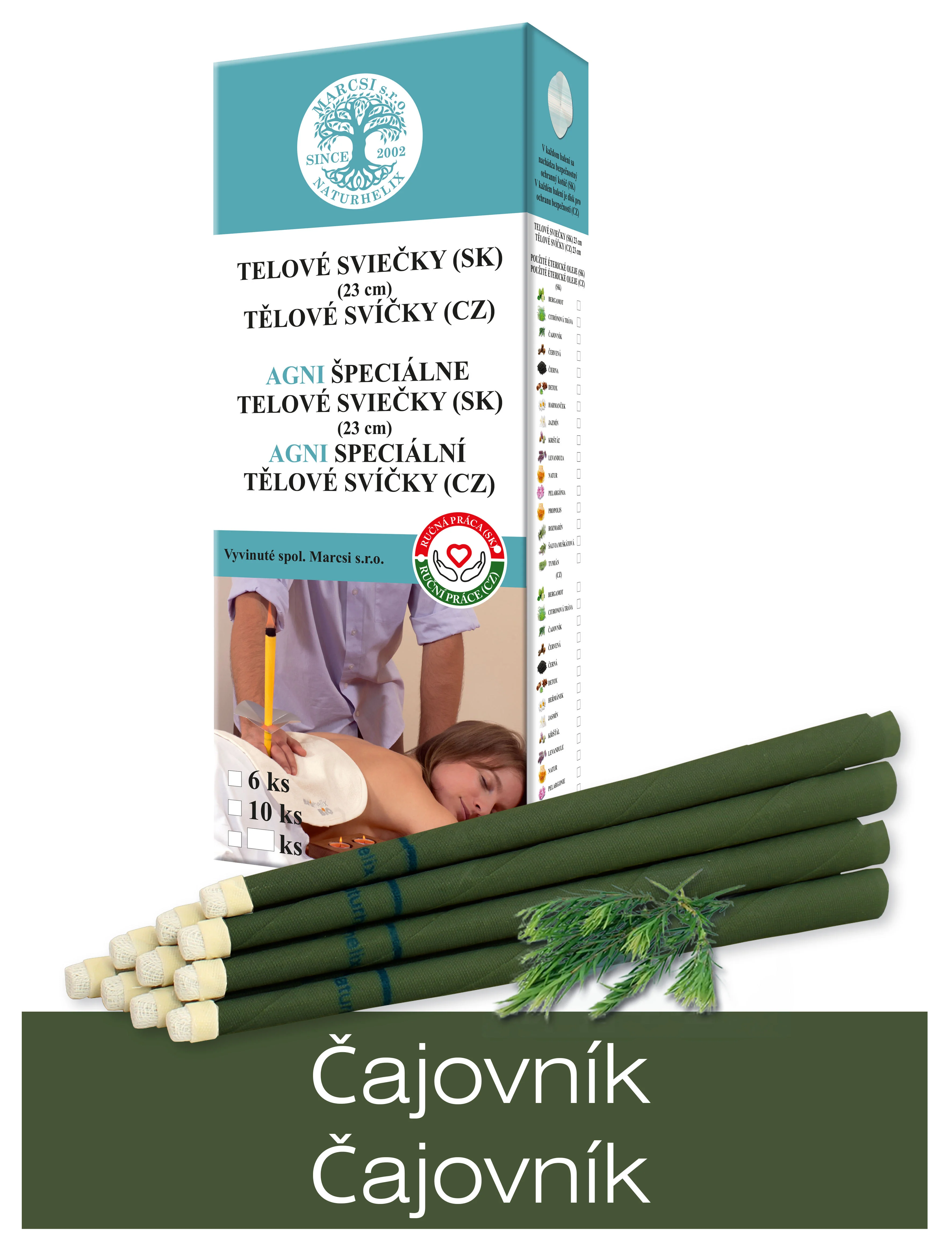 Telové sviečky ČAJOVNÍK (set6)