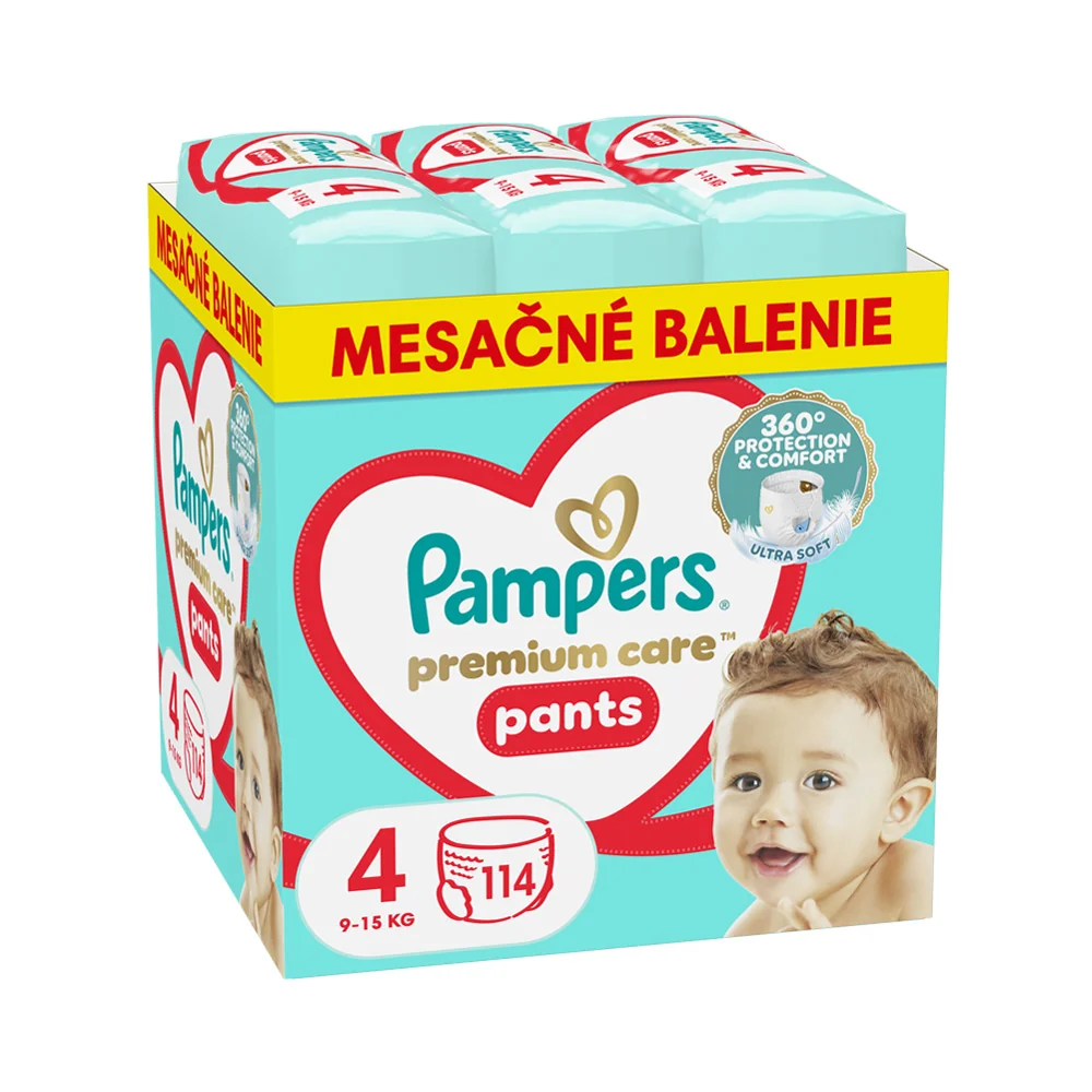 Pampers Premium Care plienkové nohavičky veľkosť 4 114 ks