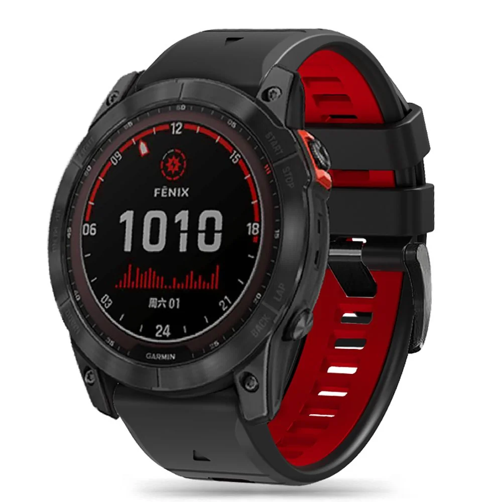 Tech-Protect Iconband remienok na Garmin Fenix 5x / 5x Plus / 6x / 6x Pro / 7x / 8 51mm, black/red Pro / 7x / 8 51mm, black/red