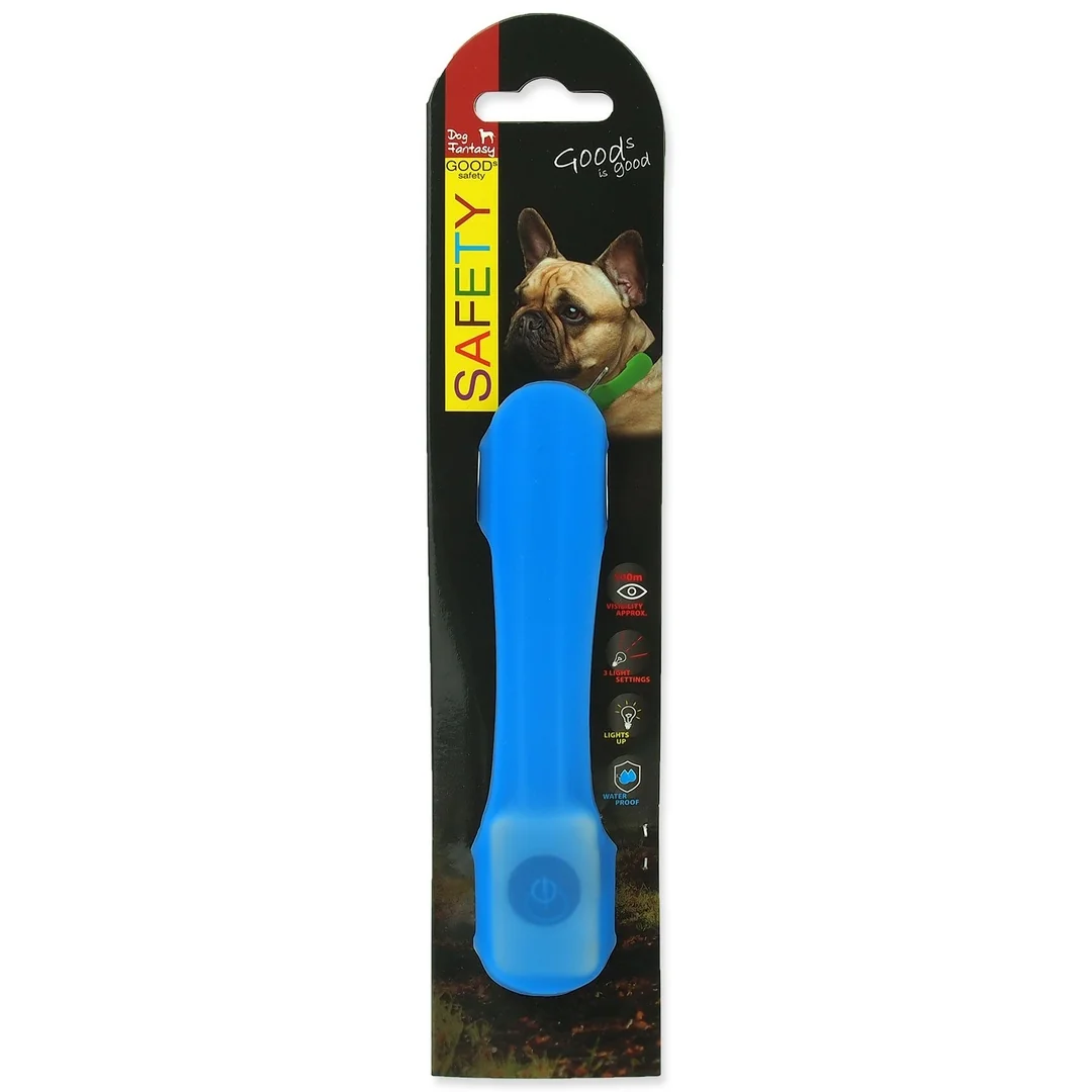 Návlek Dog Fantasy LED svietiaci modrý 15cm