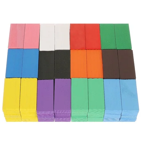 Farebné domino drevené s príslušenstvom, Domino Blocks