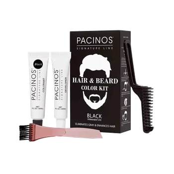 Farba na bradu a fúzy čierna Pacinos Hair & Beard Color Kit - Black