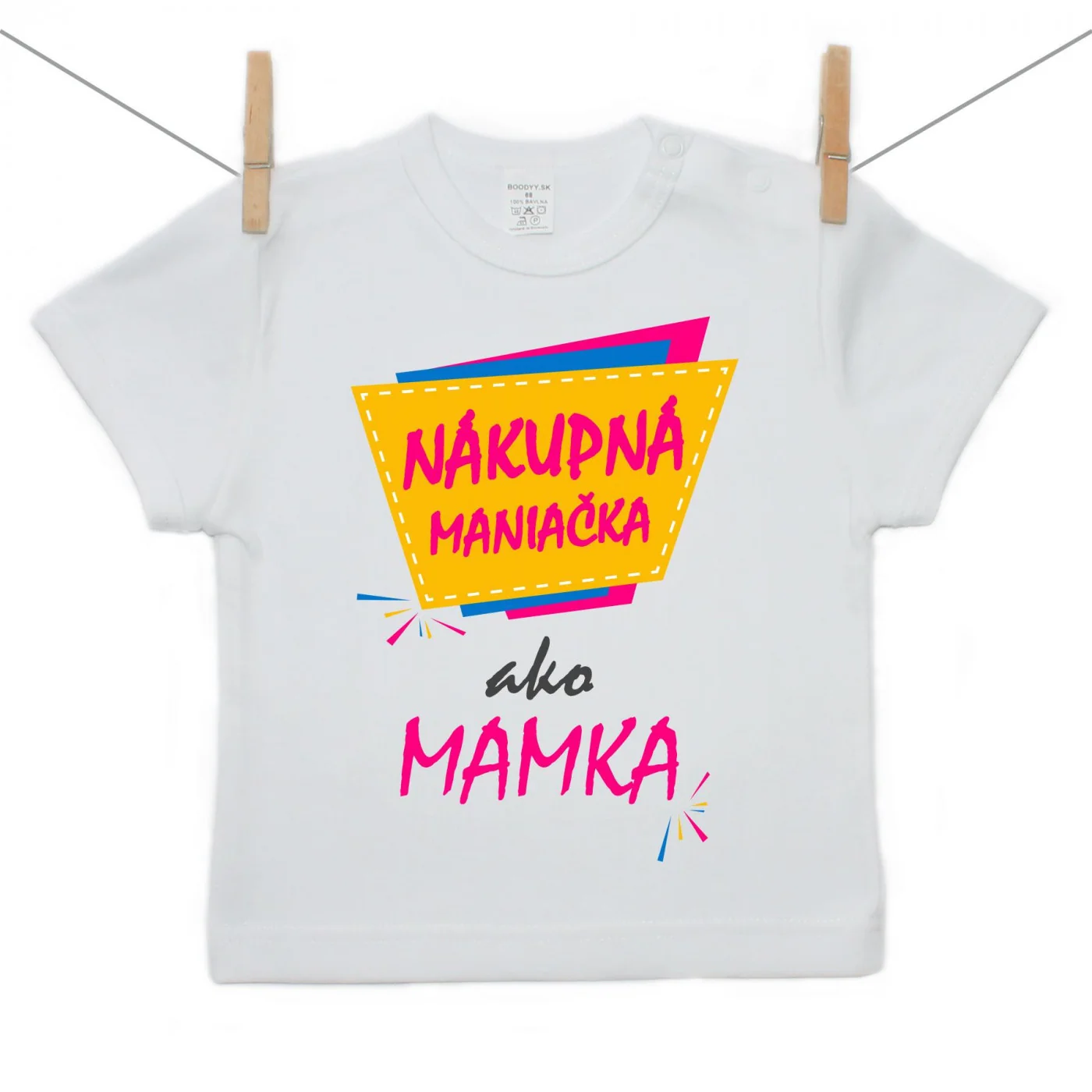 Boodyy Tričko s krátkym rukávom Nákupná maniačka ako mamka Veľkosť: 134
