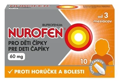 NUROFEN pre deti čapíky 60 mg 1×10 ks, čapíky na teplotu