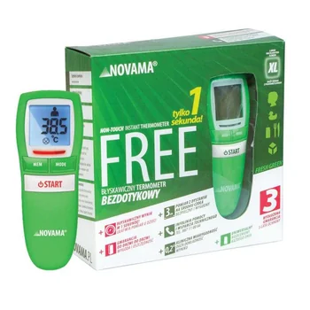 NOVAMA FREE Sekundový bezkontaktný teplomer 1×1 ks, zelený bezkontaktný teplomer