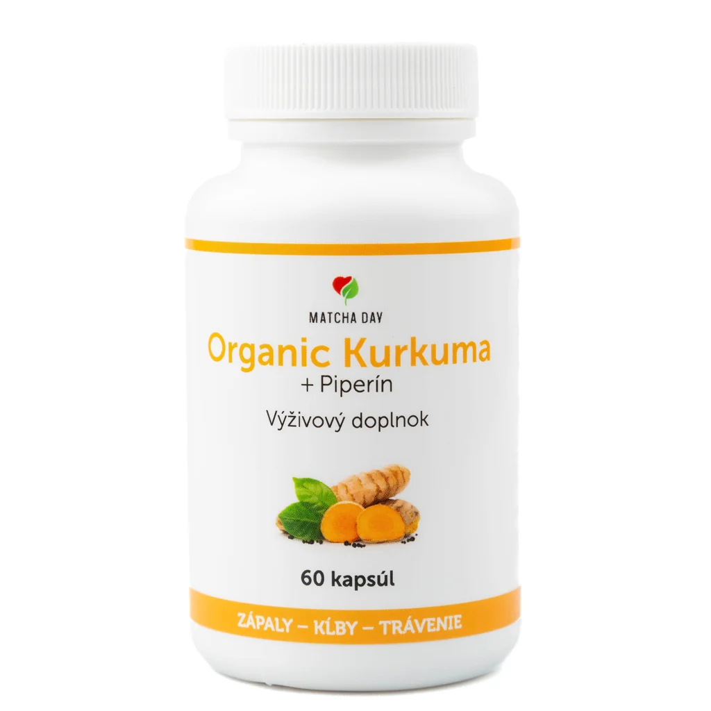 MatchaDay - Organic kurkuma + piperín 60 kapsúl 1x 60 cps kurkuma + piperín, výživový doplnok
