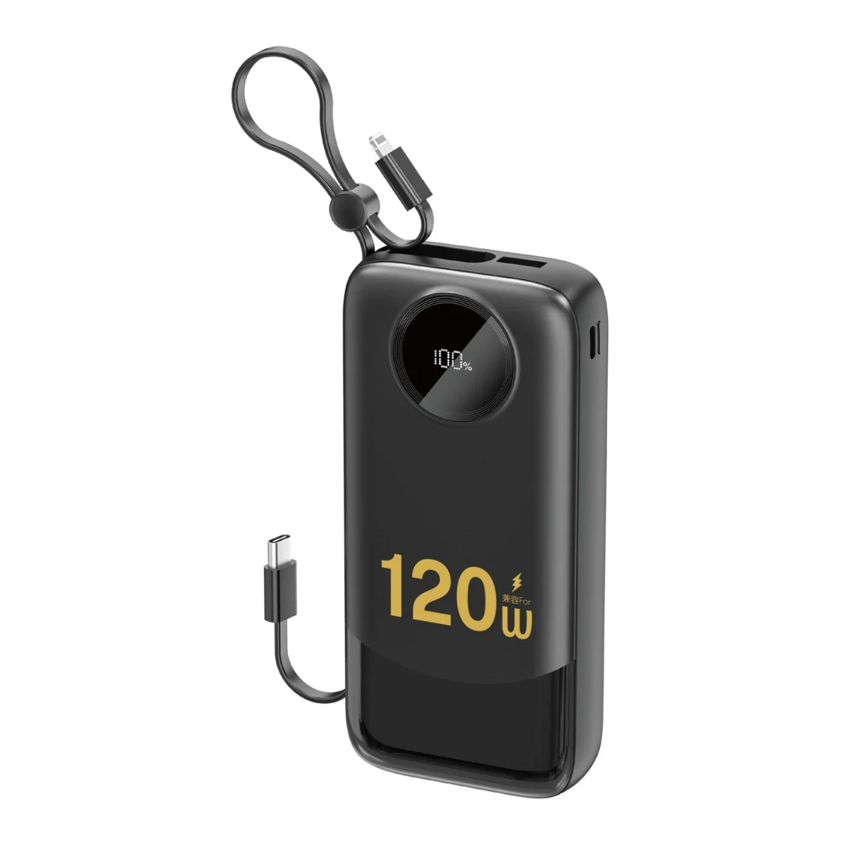 Dudao K13 Pro Power Bank 20000mAh USB / USB-C + kábel Lightning / USB-C 22.5 W, čierny C 22.5 W, čierny