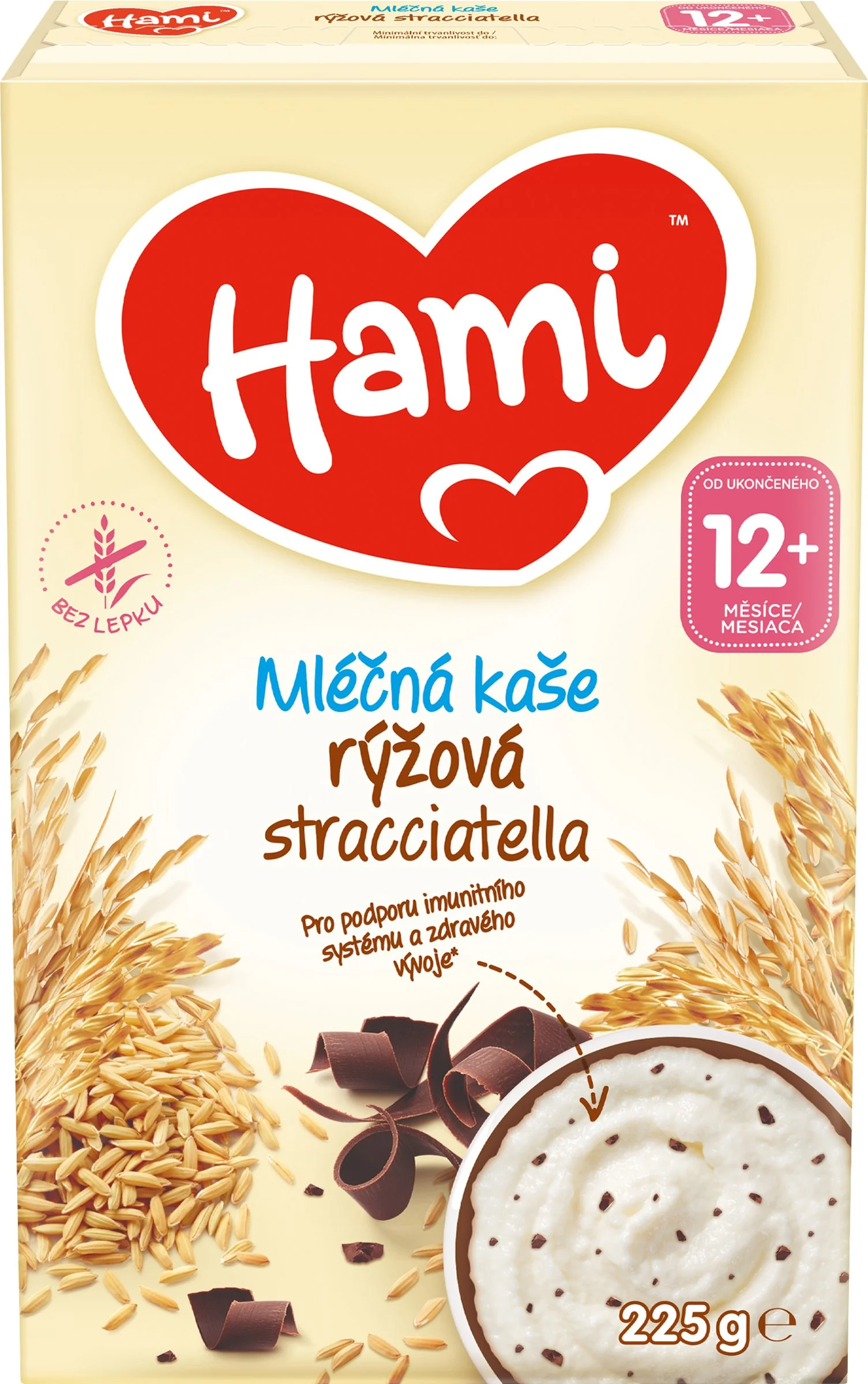 Hami mliečna kaša ryžová stracciatella 1×225 g, detský príkrm (od ukonč. 12. mesiaca)