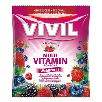 VIVIL BONBONS MULTIVITAMÍN 1×60 g, drops s príchuťou lesného ovocia, bez cukru