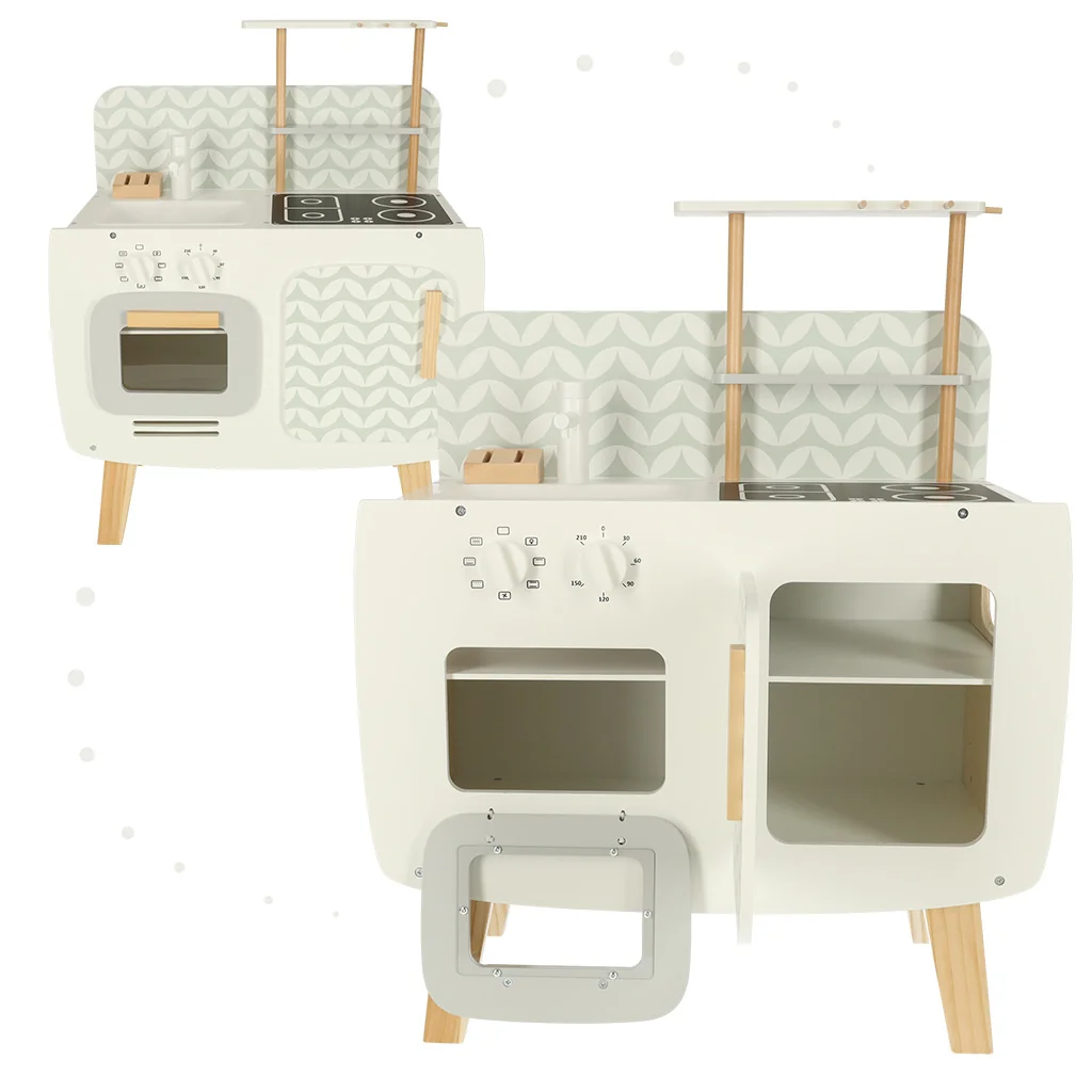 Hračka detská kuchynka drevená MDF LULILO RETRO 72,7x58x29,2cm