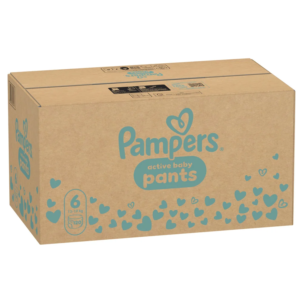 Pampers Active Baby plienkové nohavičky, veľkosť 6, 13kg-19kg 120 ks