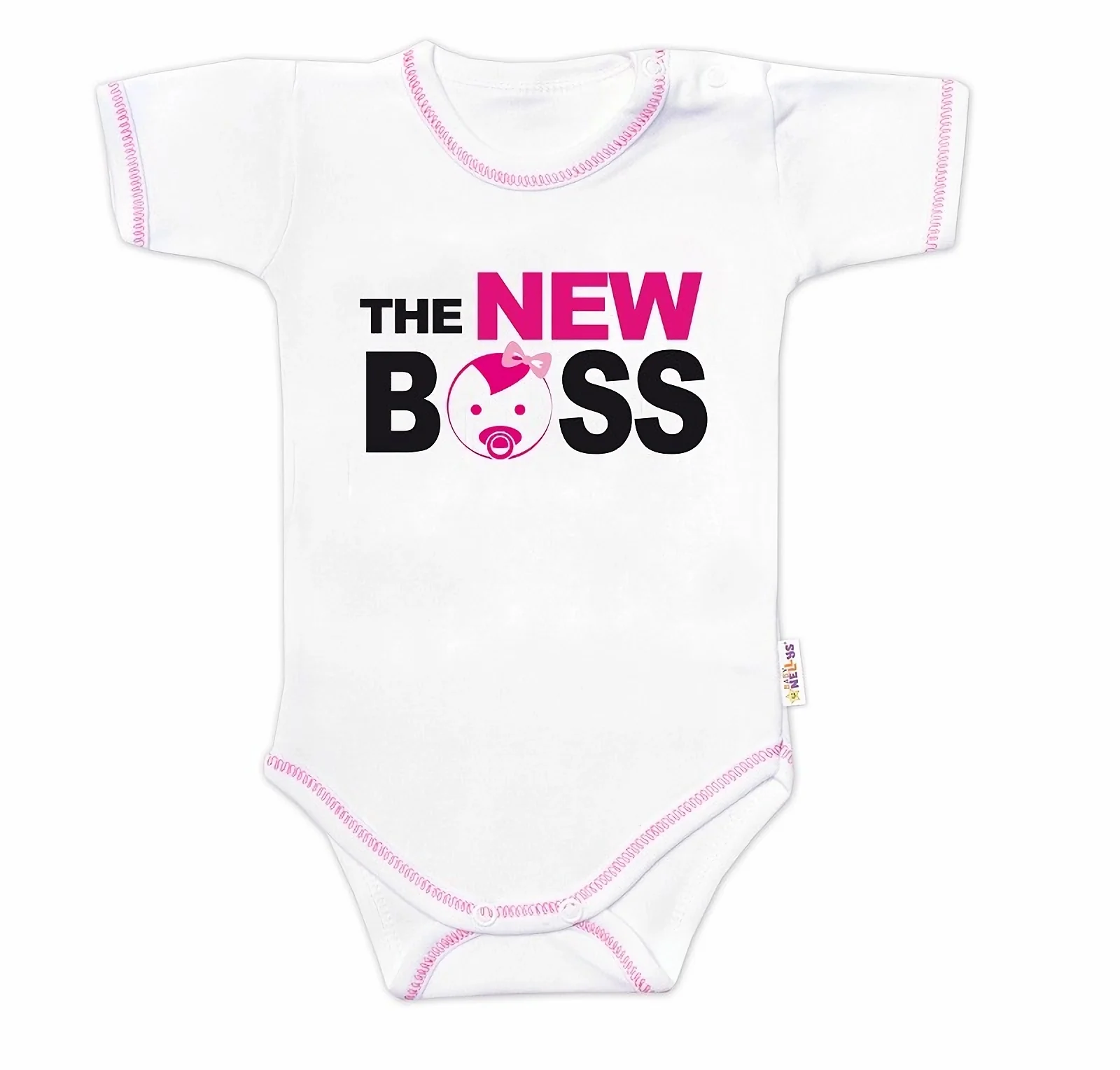 Body krátky rukáv s vtipným textom, The New Boss, veľ. 86, dievča