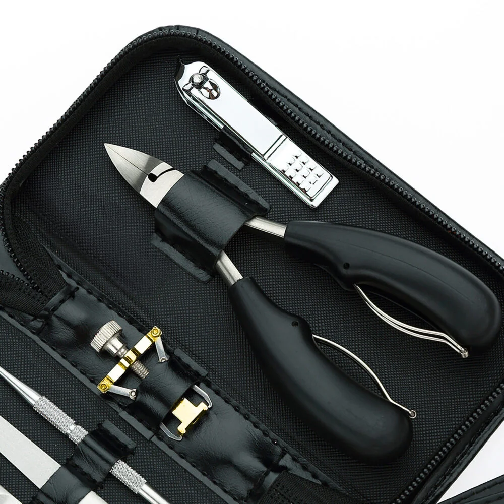 Livefy Nail Nippers sada na manikúru Mani Care 8ks, čierna
