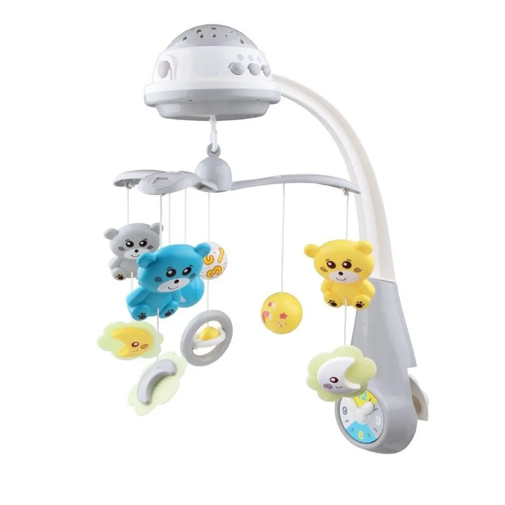 Kolotoč nad postieľku so svetelným projektorom Baby Mix sivý ,