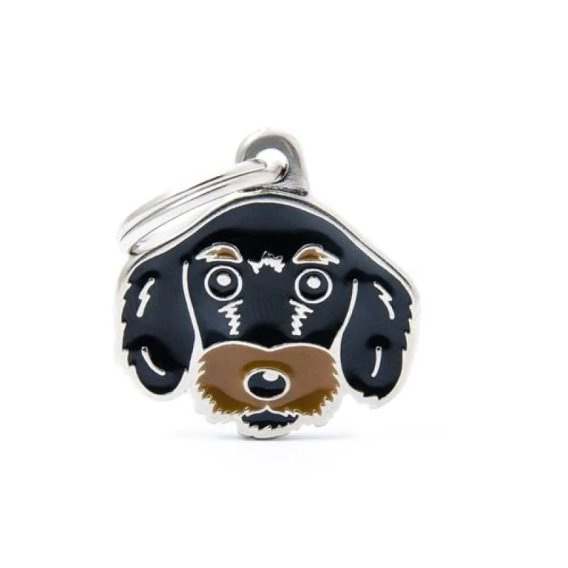 MF BLACK AND TAN WIRE-HAIRED DACHSHUND 2,2x2,7cm gravírovateľný prívesok