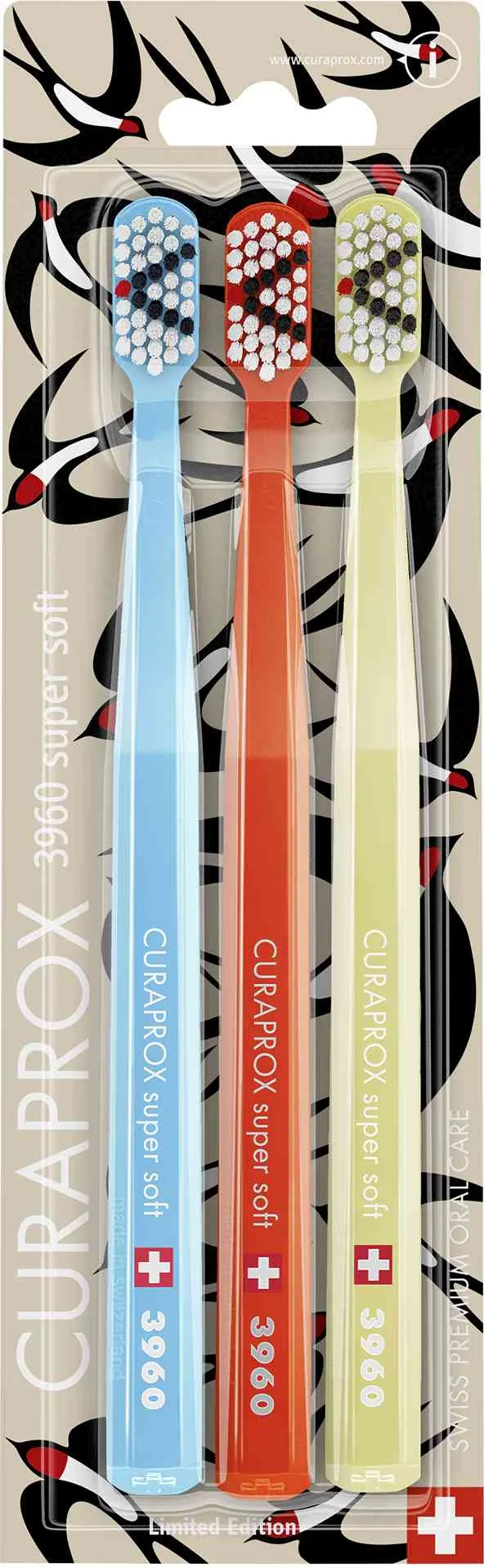 CURAPROX CS 3960 super soft, Lastovičia edícia 1×3 ks, zubná kefka