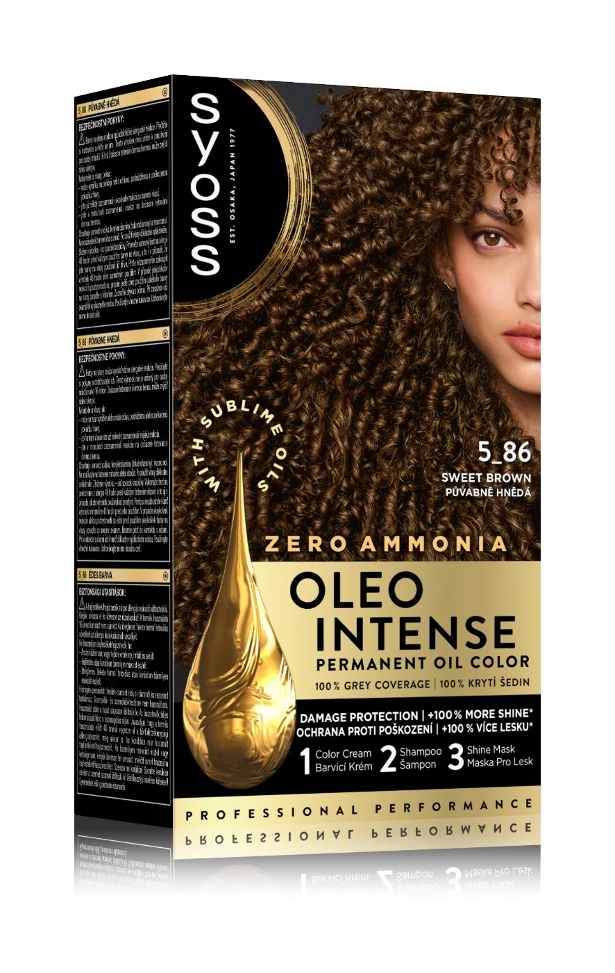 Syoss Oleo Intense farba na vlasy Pôvabne hnedý 5-86 1×1 ks, farba na vlasy