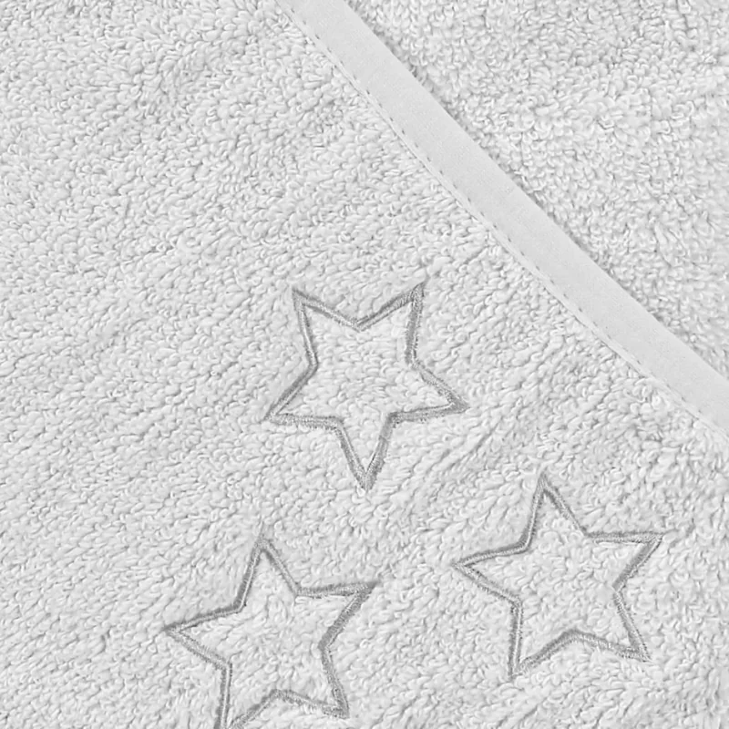 XKKO Organic BIO detská froté osuška s kapucňou 90x90 White Stars 