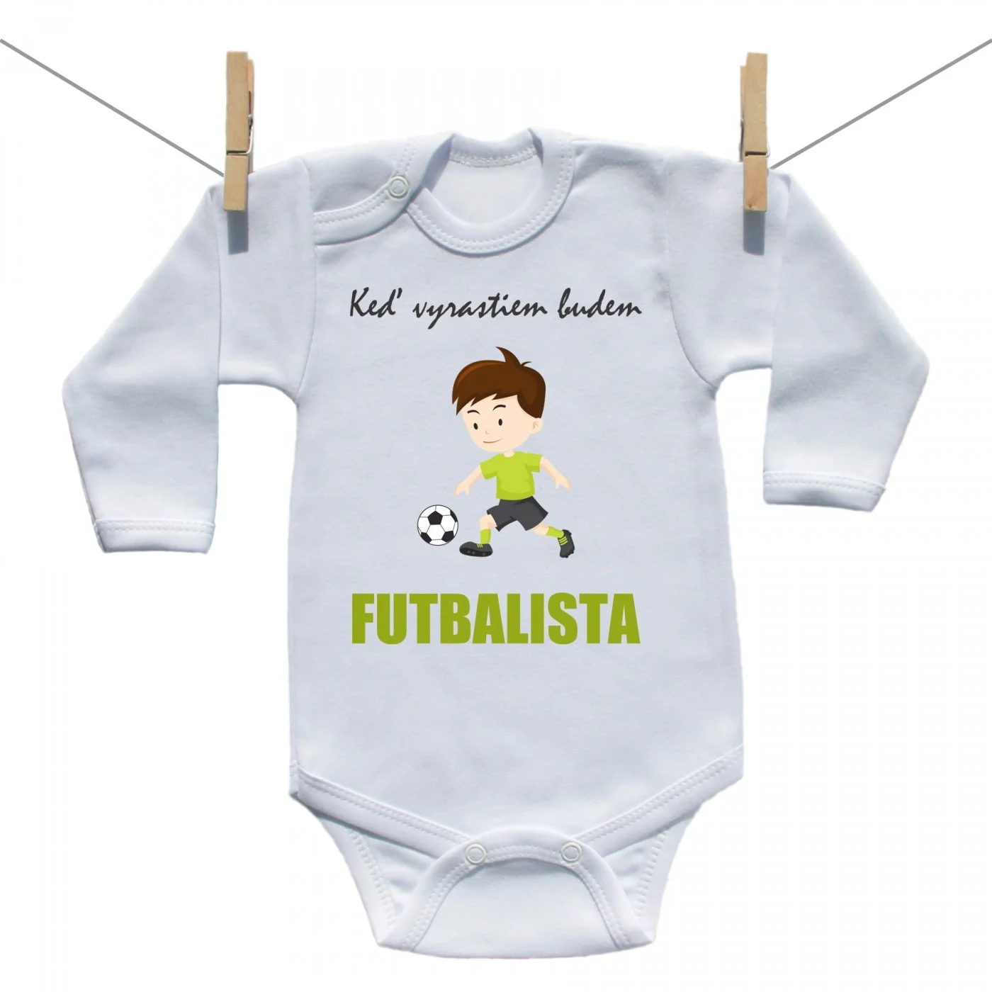 Boodyy Body s dlhým rukávom Keď vyrastiem budem futbalista Veľkosť: 68