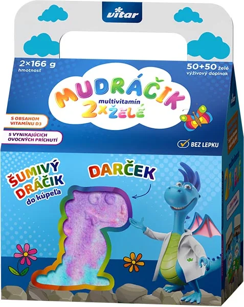 Vitar MUDRÁČIK multi želé DUOPACK + Dráčik, chlapec 100 ks