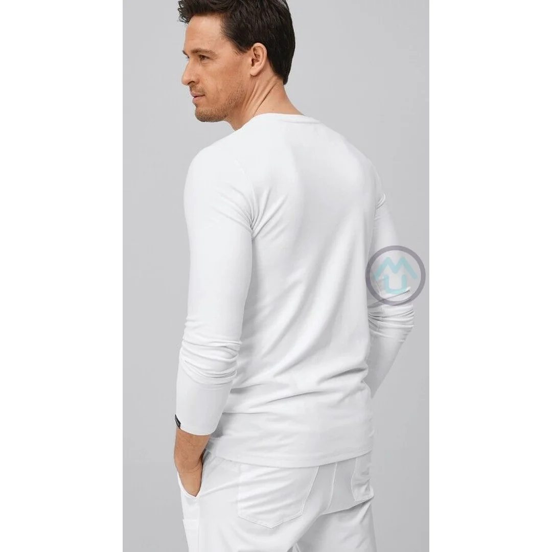 Pánske tričko s dlhým rukávom MICROFLEECE - biela 3XL
