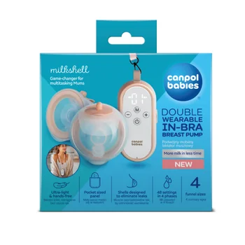 Canpol babies Dvojitá odsávačka materského mlieka do podprsenky MilkShell 1×1 ks, dvojitá odsávačka mlieka