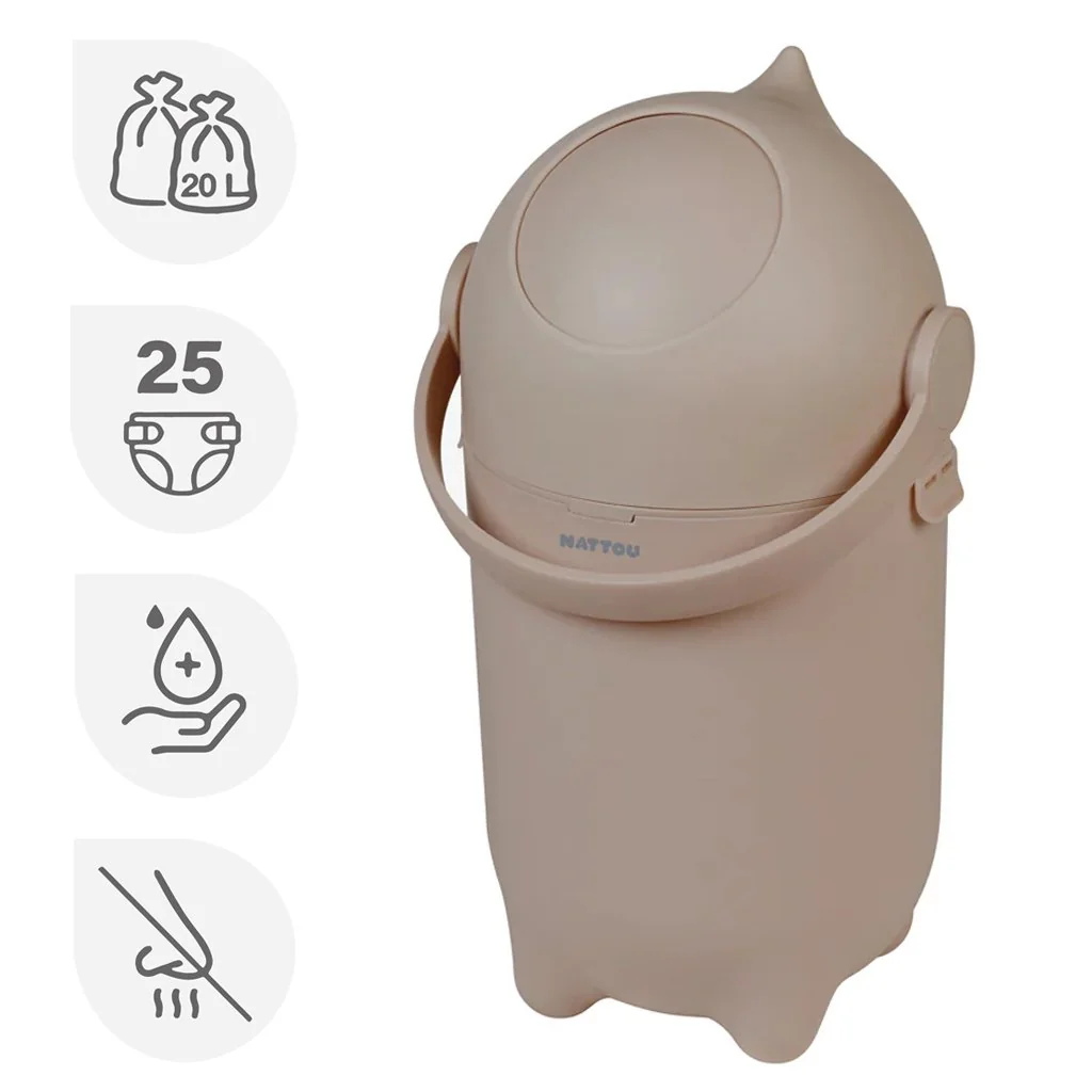Kôš na plienky Dropy Taupe 27 cm, 20l