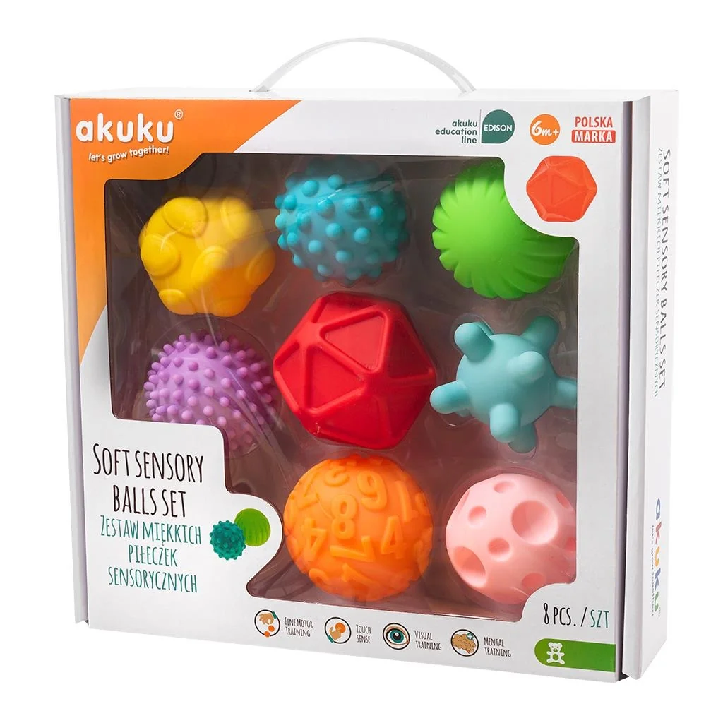 Sada senzorických hračiek 8ks Akuku balóniky , 20C44414