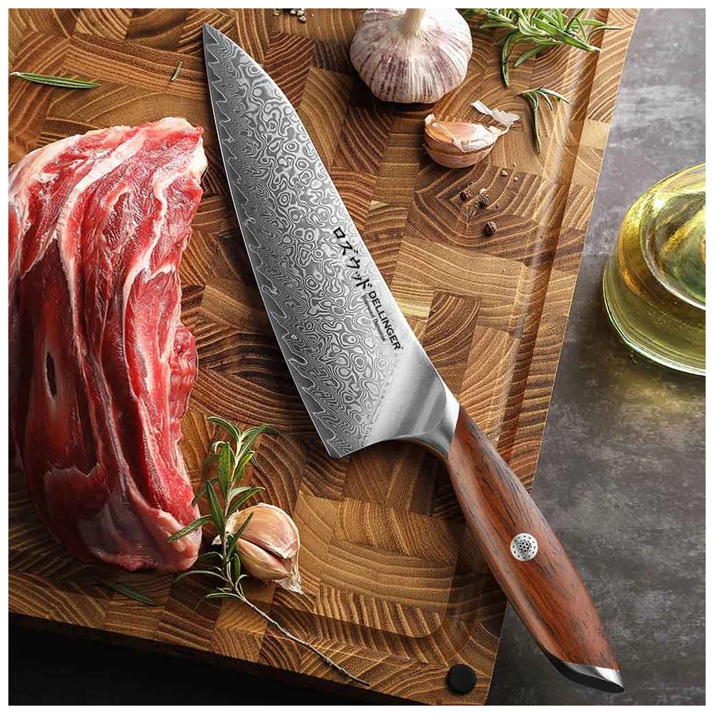 Nôž Dellinger kuchynský Chef/Gyuto 210 mm Rose Wood Damascus®
