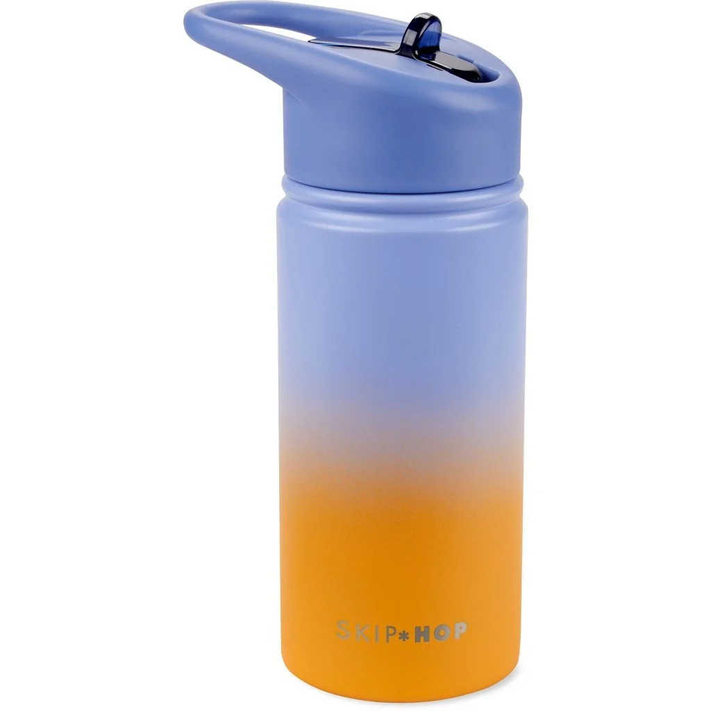 Fľaša so slamkou nerezová Wander - ombré blue, 450ml