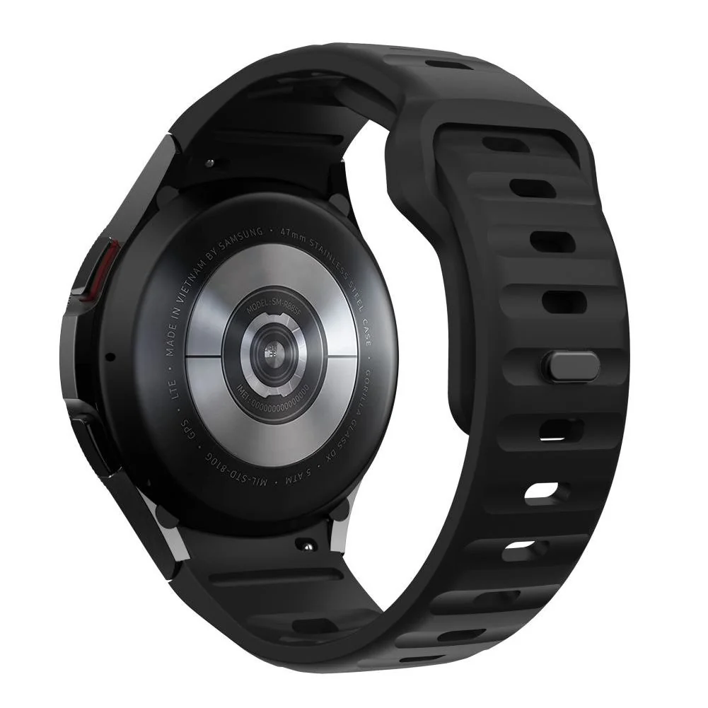 Tech-Protect Silicone Line remienok na Samsung Galaxy Watch 4 / 5 / 5 Pro / 6 / 7 / FE, black Pro / 6 / 7 / FE, black
