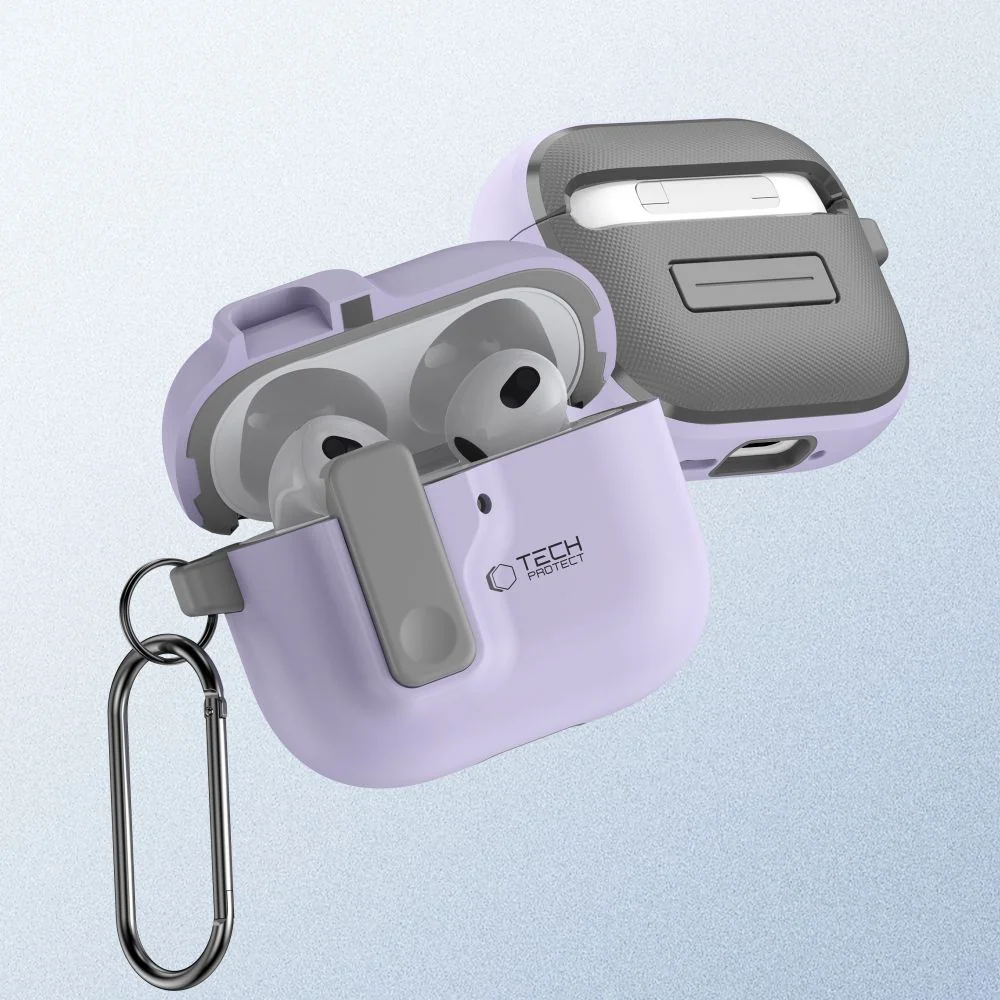 Tech-Protect Slim Hook puzdro na Apple AirPods 4, fialové