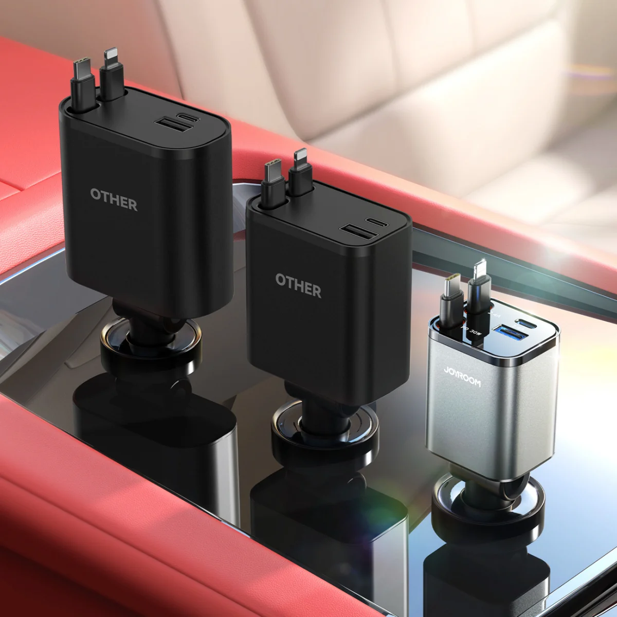 Joyroom JR-CCL05 autonabíjačka 4v1 30W, šedá