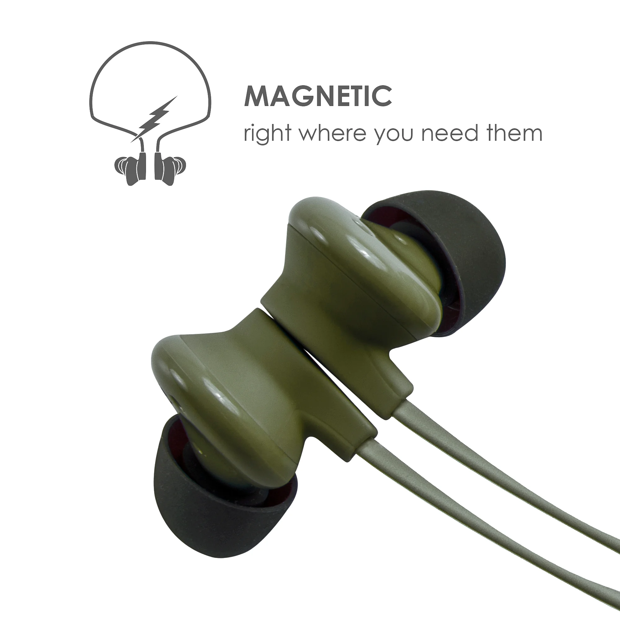 BOOMPODS sportline bezdrôtové slúchadlá vojenská zelená