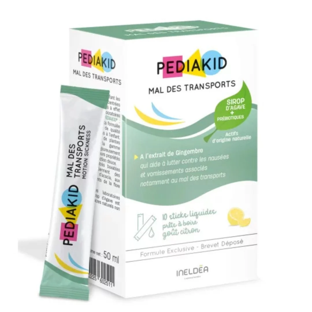 Pediakid Ľahké cestovanie – prírodý sirup pre deti na žalúdok citrónová príchuť, 10 x 5 ml vrecúšok