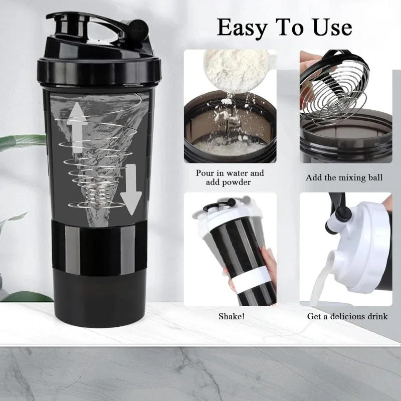 Livefy šejker Twist 500ml, čierny