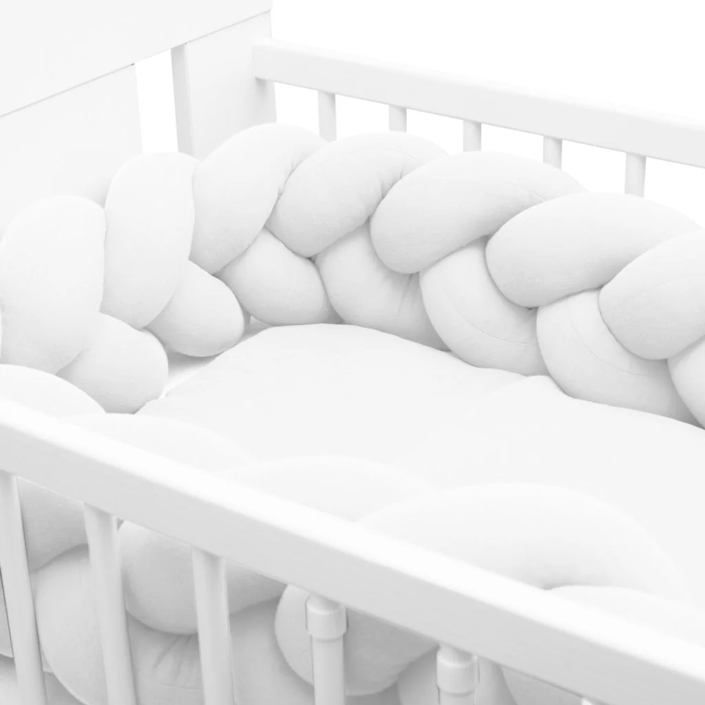 Mušelínový mantinel do postieľky vrkoč New Baby bialý , 20C52138
