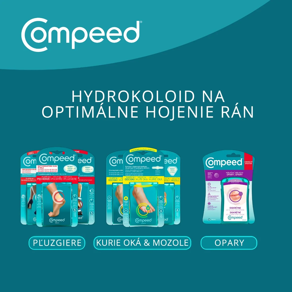 Compeed NÁPLASŤ ŠPORT na pľuzgiere na chodidlách 1×5 ks, gélová náplasť