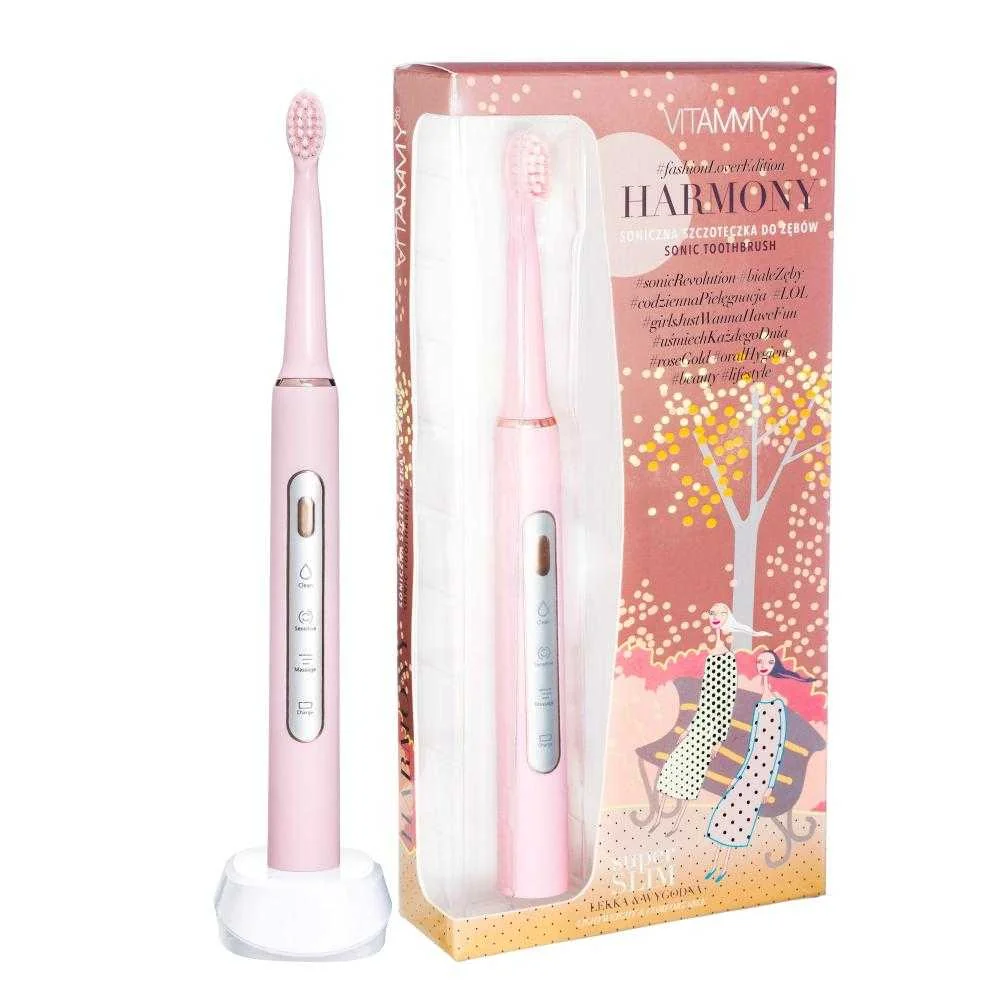 VITAMMY HARMONY Sonická zubná kefka, ružová 1×1 ks, sonická zubná kefka