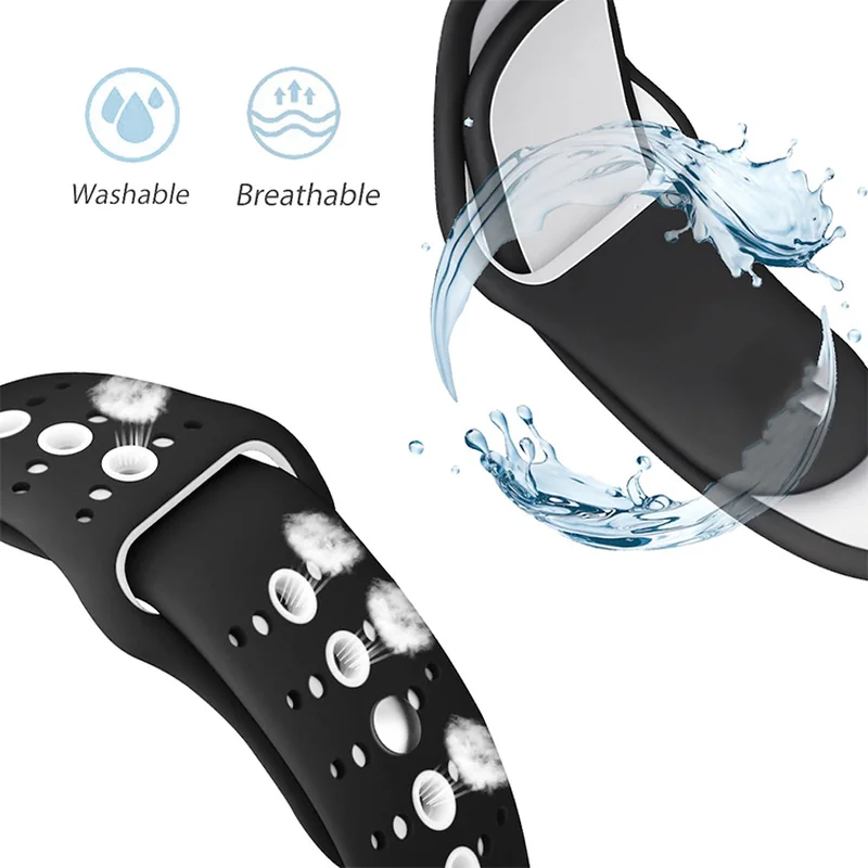 BStrap Silicone Sport remienok na Apple Watch 42/44/45mm Black White