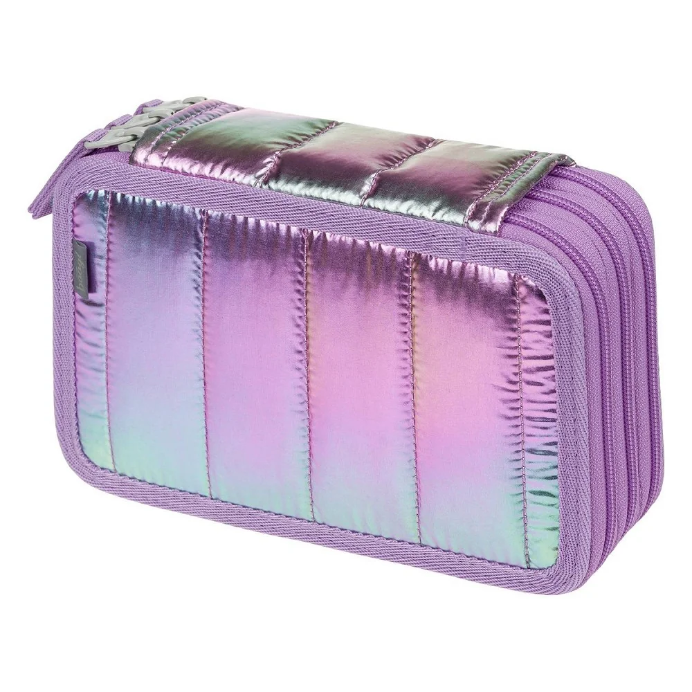 Školský trojposchodový peračník Lavender fialový, 3 chlopne