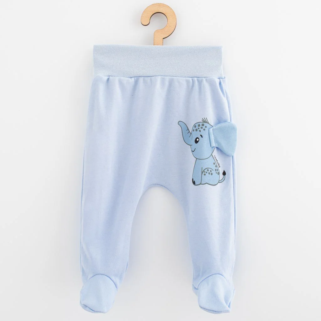 Dojčenské bavlnené polodupačky   Happy Elephant blue, vel. 74 (6-9m)