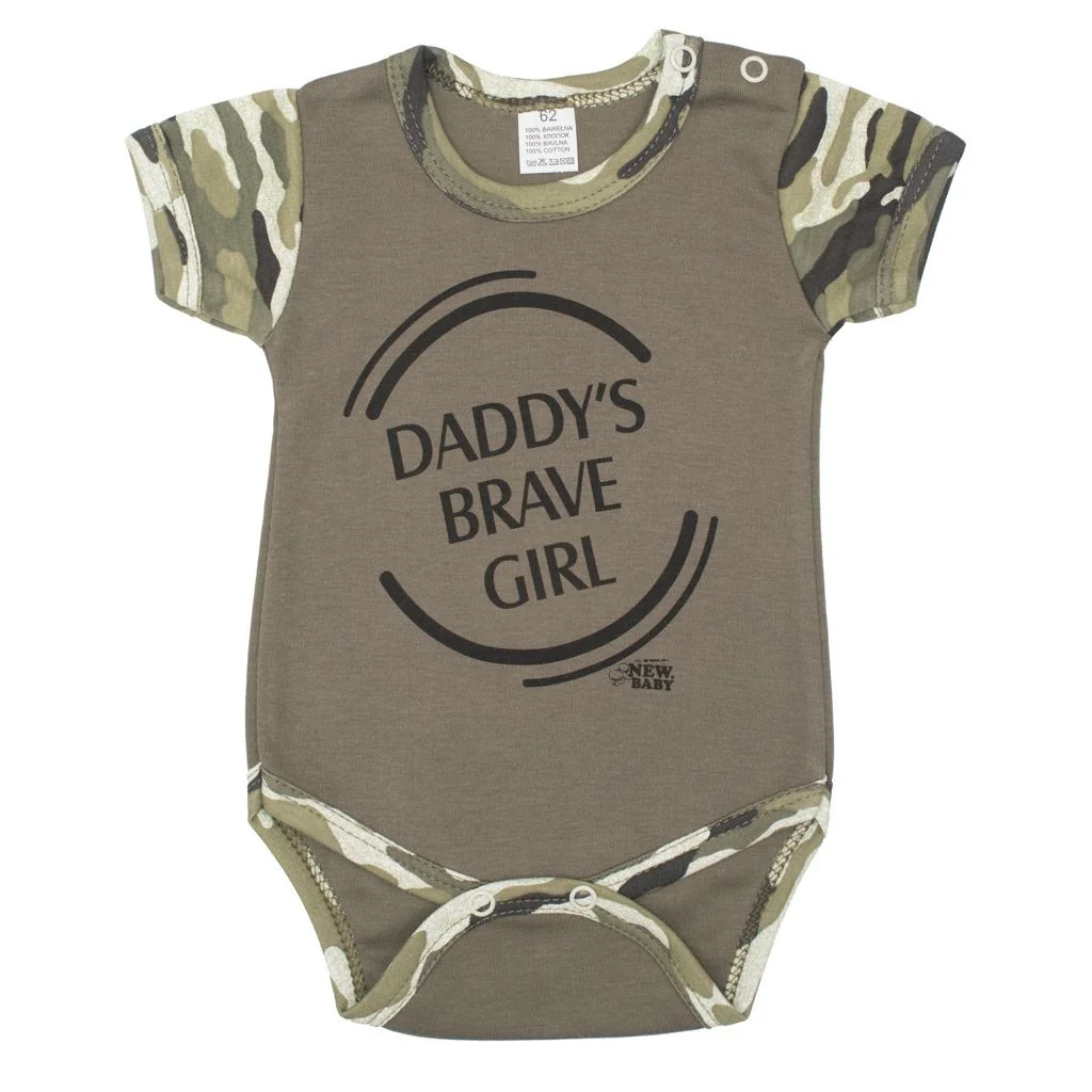 Dojčenské bavlnené body s dlhým rukávom With Love horčicivé, vel. 62 (3-6m)
