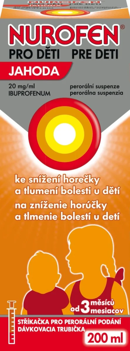 NUROFEN pre deti Jahoda 1×200 ml, liečivo