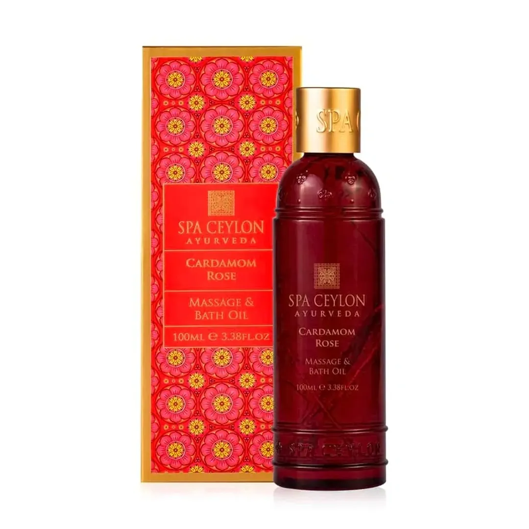 Masážny a kúpeľový olej Cardamom Rose 100 ml, kardamóm s